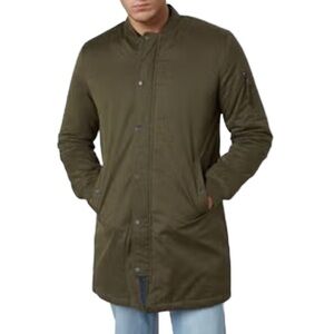 Men's Olive Long Quilted Jacket